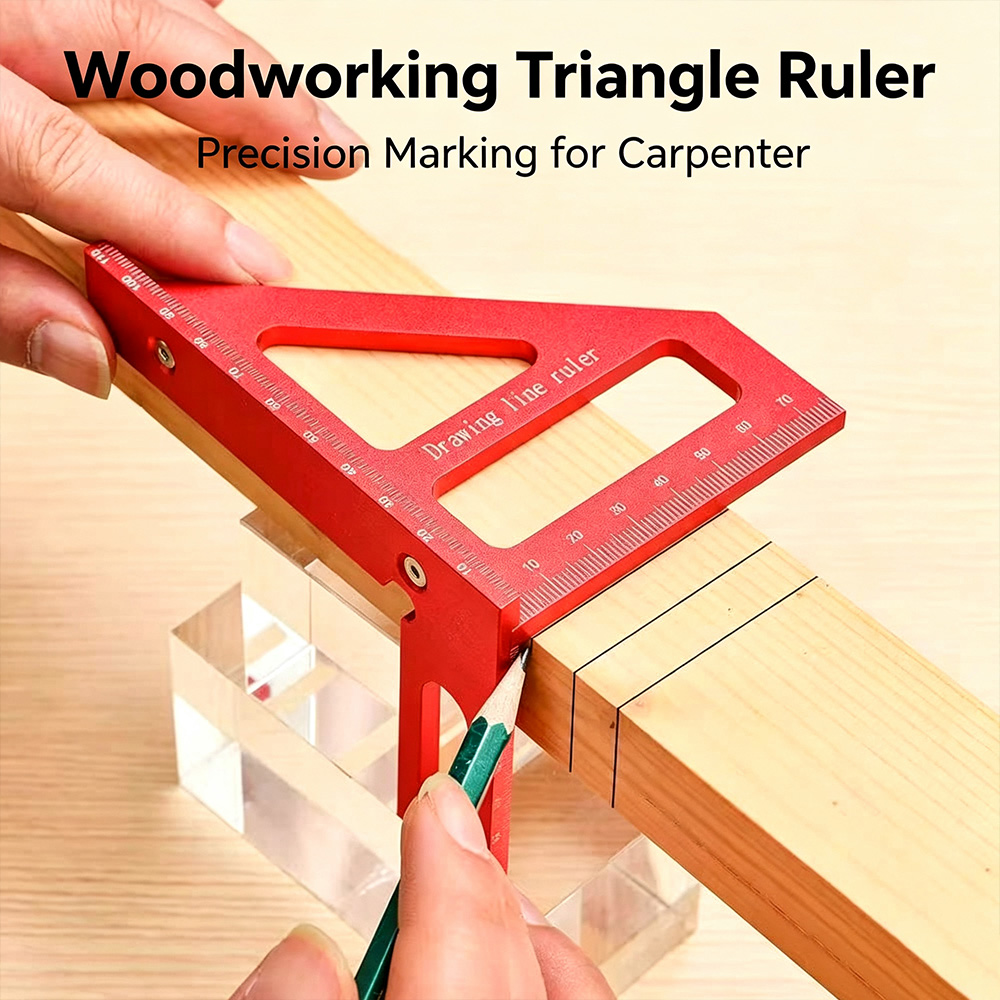 Woodworking Marking Gauge - Règle triangulaire en alliage d'aluminium pour