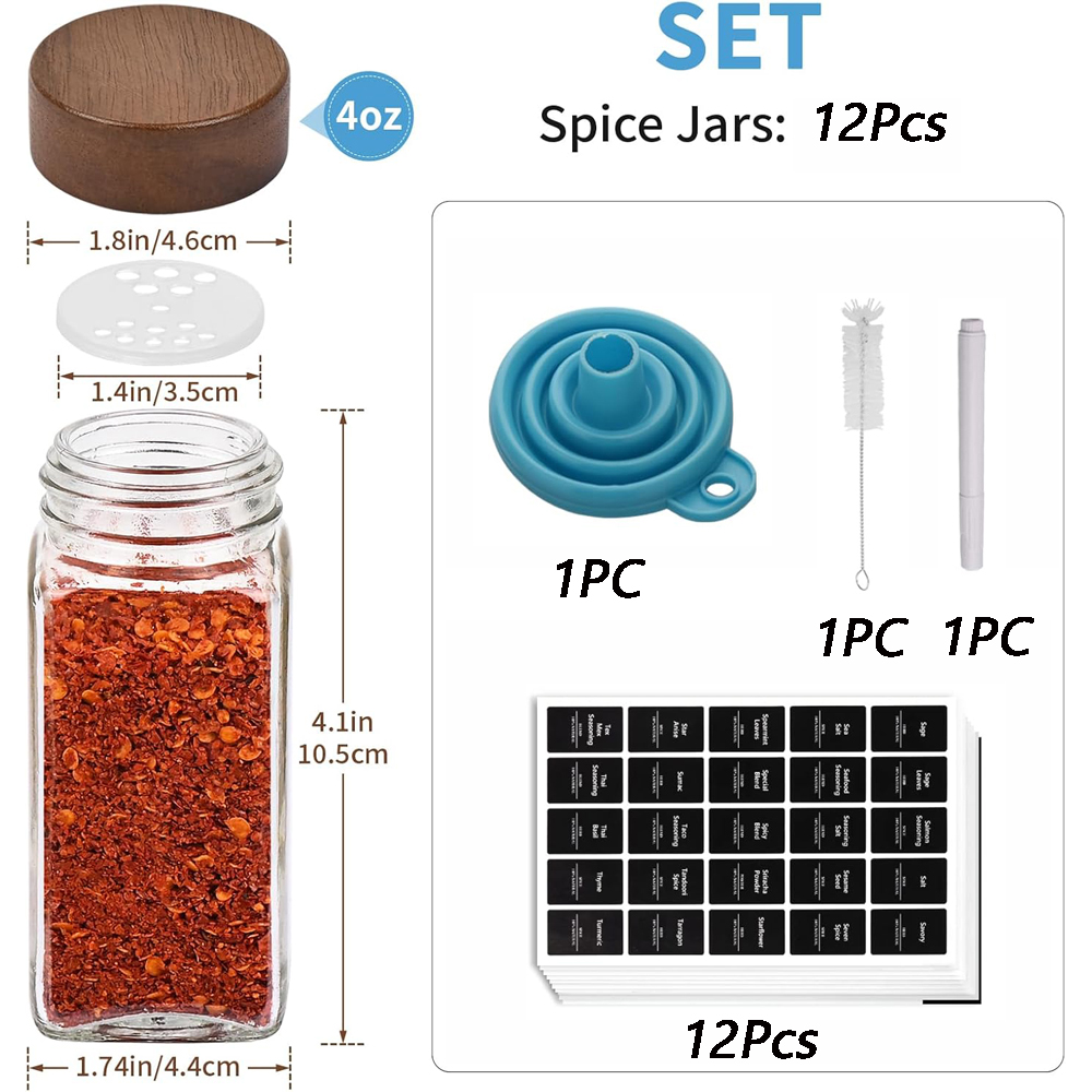 Pots à épices en verre avec ét - Woodworking Basics avis et prix